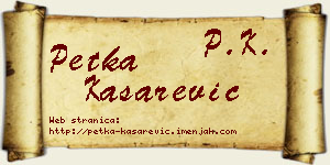 Petka Kašarević vizit kartica